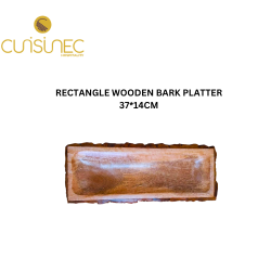 RECTANGLE WOODEN BARK PLATTER 37*14 CM
