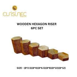 WOODEN HEXAGON RISER 6PC SET