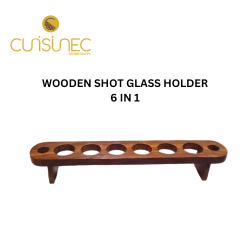 WOODEN SHOT GLASS HOLDER (6) 17 INCH