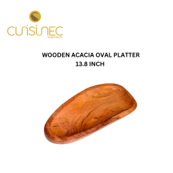 WOODEN ACACIA OVAL PLATTER 13.8 INCH