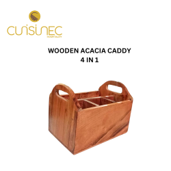 WOODEN ACACIA CADDY 4 IN 1