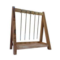 WOODEN TIKKA PLATTER 4 HOOKS