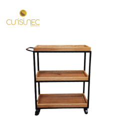 WOODEN SERVICE TROLLEY