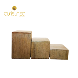 WOODEN SQUARE SOLID RISER (3PC)
