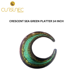 CRESCENT SEA GREEN PLATTER 14" INCH