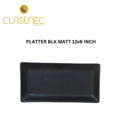 PLATTER BLACK MATT 12x6 INCH