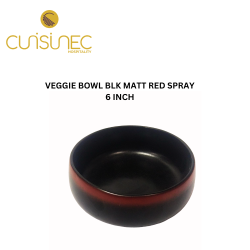 VEGGIE BOWL BLACK MATT RED SPRAY 6" INCH