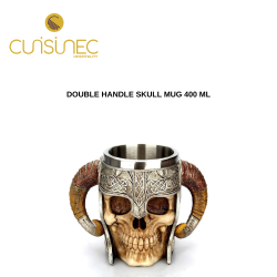 DOUBLE HANDLE SKULL MUG 400 ML