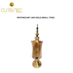 APOTHECARY JAR GOLD SMALL TV001