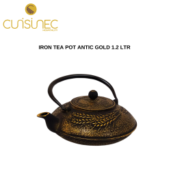IRON TEA POT ANTIC GOLD 1.2 LTR