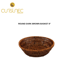 ROUND DARK BROWN BASKET 8"
