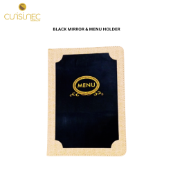 BLACK MIRROR & MENU HOLDER