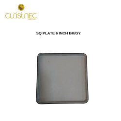 SQ PLATE 6 INCH BK/GY