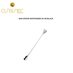 BAR SPOON W/STRAINER 30 CM BLACK