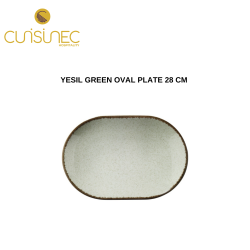 YESIL GREEN OVAL PLATE 28 CM