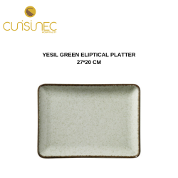 YESIL GREEN ELIPTICAL PLATTER 27*20 CM