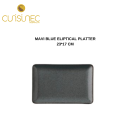 MAVI BLUE ELIPTICAL PLATTER 23*17 CM