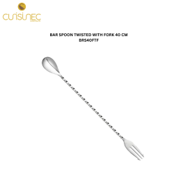 BAR SPOON TWISTED WITH FORK 40 CM