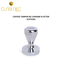 COFFEE TAMPER W/ CHROME PLATTER