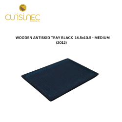 WOODEN ANTISKID TRAY BLACK 14.5x10.5 INCH - MEDIUM