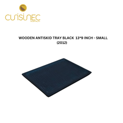 WOODEN ANTISKID TRAY BLACK 13x9 INCH - SMALL