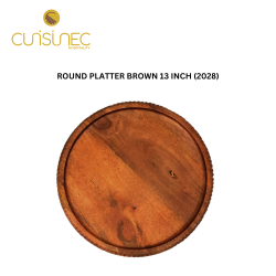 ROUND PLATTER BROWN 13 INCH