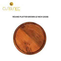 ROUND PLATTER BROWN 12" INCH