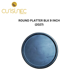 ROUND PLATTER BLK 9" INCH