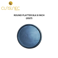 ROUND PLATTER BLK 8" INCH