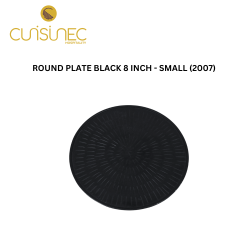 ROUND PLATE BLACK 8 INCH - SMALL