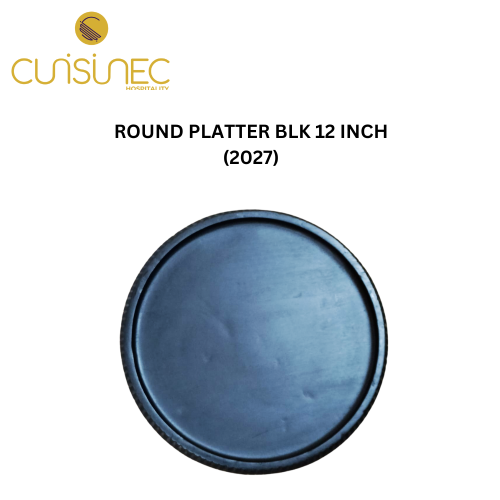 ROUND PLATTER BLACK 12 INCH - The Cuisinec