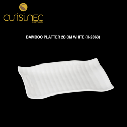 BAMBOO PLATTER 28 CM WHITE