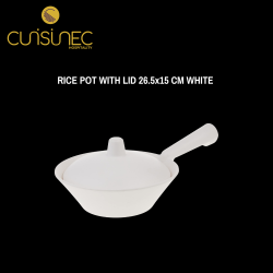 RICE POT WITH LID 26.5x15 CM WHITE