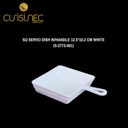 SQ SERVO DISH W/HANDLE 12.5*10.2 CM WHITE