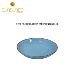 DEEP COUPE PLATE 23 CM SPECKLES BLUE