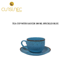 TEA CUP WITH SAUCER 180 ML SPECKLES BLUE