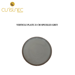VERTICLE PLATE 21 CM SPECKLES GREY