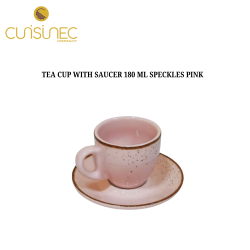 TEA CUP WITH SAUCER 180 ML SPECKLES PINK