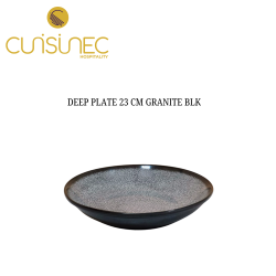 DEEP PLATE 23 CM GRANITE BLACK