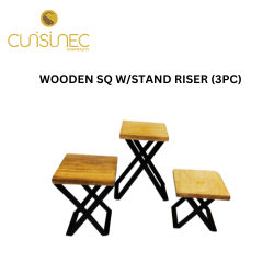 WOODEN SQ W/STAND RISER (3PC)