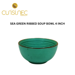 SEA GREEN RIBBED SOUP BOWL 4 INCH