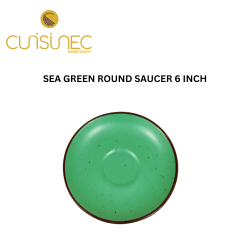 SEA GREEN ROUND SAUCER 6 INCH