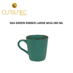 SEA GREEN RIBBED LARGE MUG 280 ML