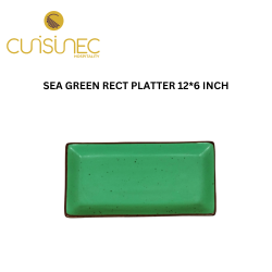 SEA GREEN RECT PLATTER 12*6 INCH