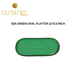SEA GREEN OVAL PLATTER 11*5.5 INCH