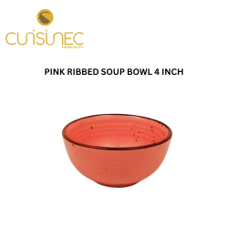 PINK RIBBED SOUP BOWL 4 INCH