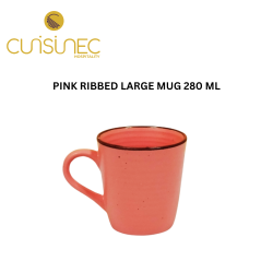 PINK RIBBED LARGE MUG 280 ML