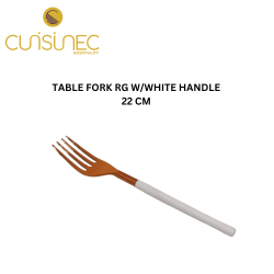 TABLE FORK  RG W/WHITE HANDLE 22 CM