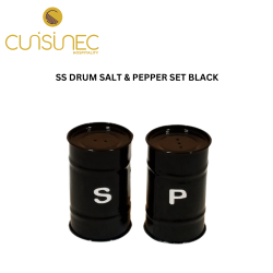 SS DRUM SALT & PEPPER SET BLACK