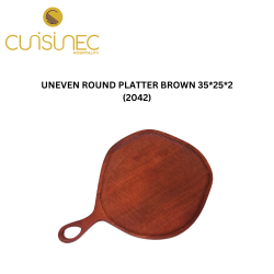 UNEVEN ROUND PLATTER BROWN 35*25*2 CM (2042)
